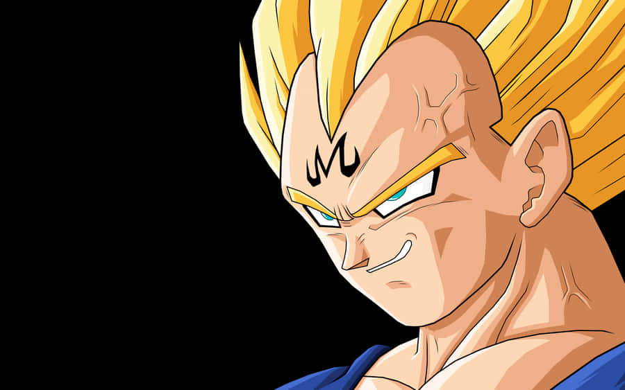 Dragon Ball Majin Vegeta Smile Black Background Wallpaper