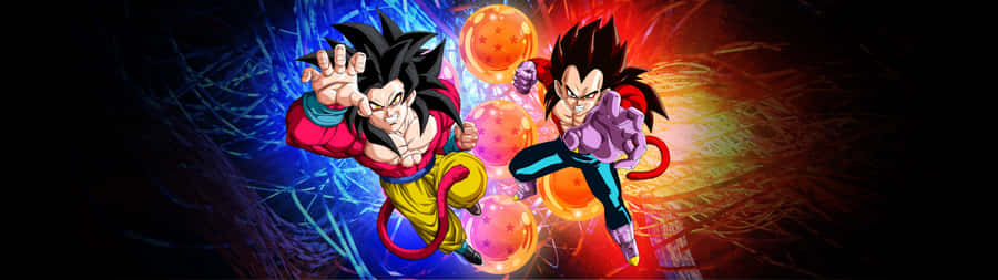 Dragon Balls Vegeta And Goku 3840x1080 Anime Wallpaper