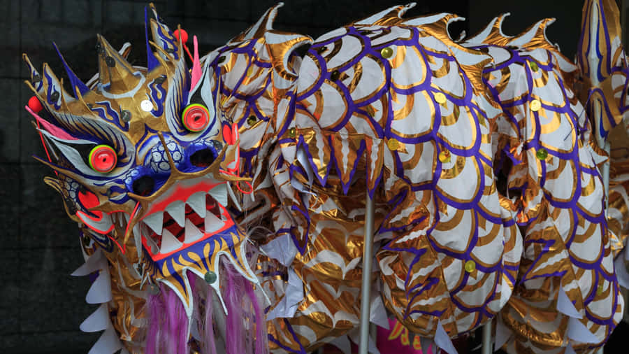 Dragon Dance Costume Closeup Wallpaper