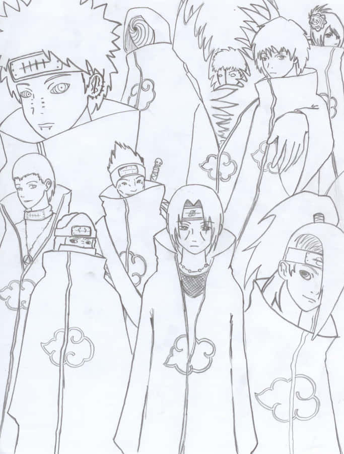 Dramatic Drawing Of Akatsuki Wallpaper