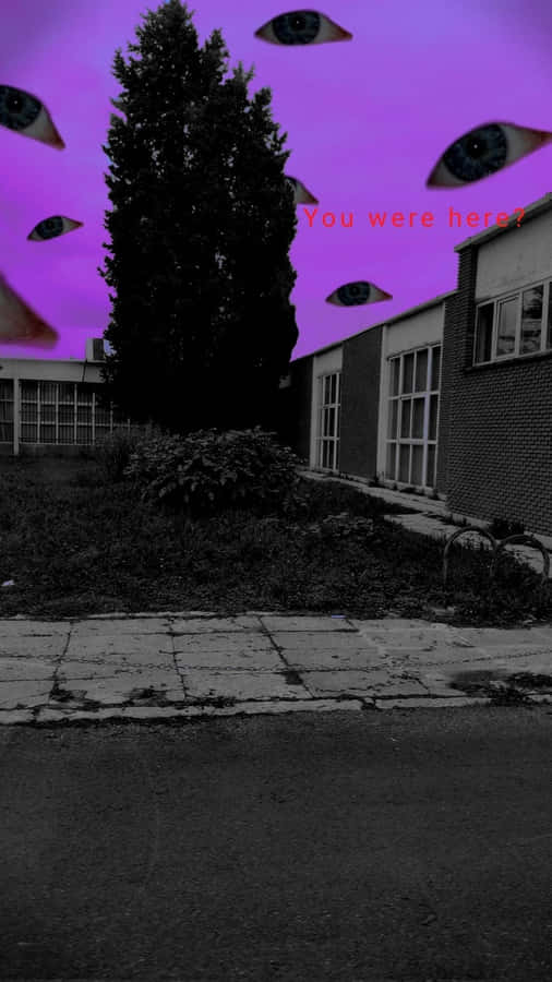 Dreamcore Eyes Watching Over Abandoned School.jpg Wallpaper