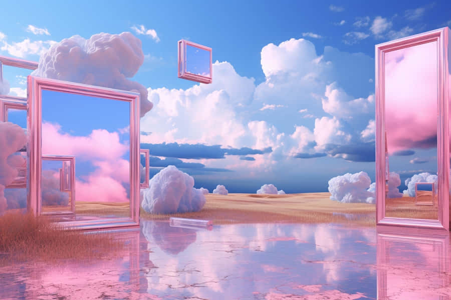 Dreamcore Surreal Sky Reflections Wallpaper