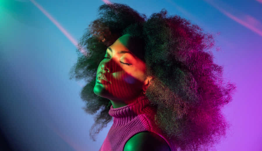 Dreamlike Portrait Colorful Lights Wallpaper