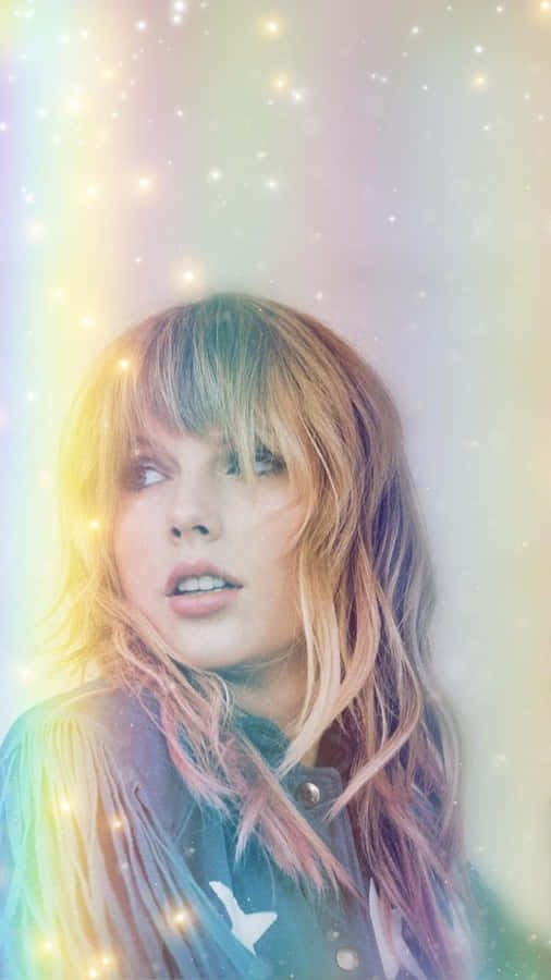 Dreamy Pop Star Glitter Portrait Wallpaper