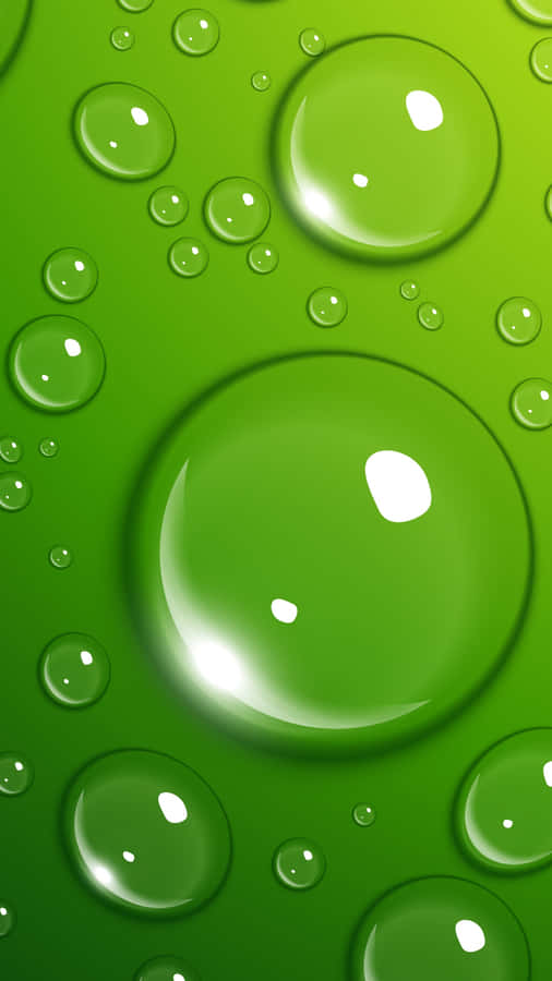 Drops Green Phone Wallpaper
