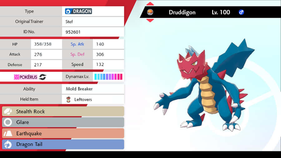 Druddigon Pokemon Statsand Details Wallpaper