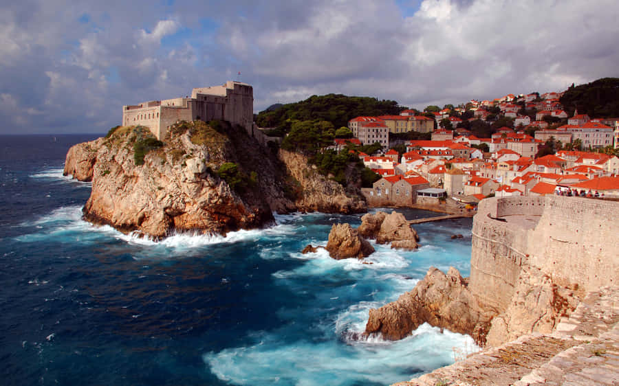 Dubrovnik With Natural Rock Formation Wallpaper