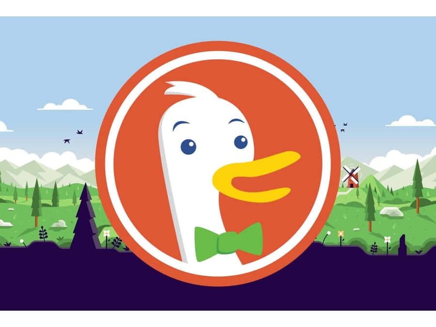 Duck Duck Go Logo Landscape Wallpaper
