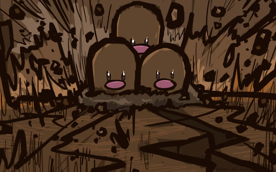 Dugtrio Brown Abstract Art Wallpaper