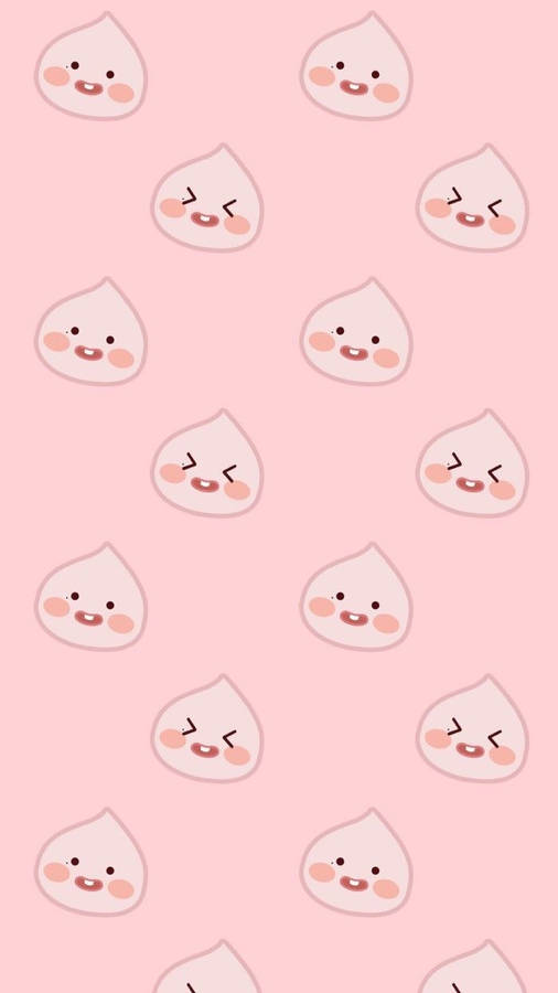 Dumplings Pattern Pastel Pink Background Wallpaper