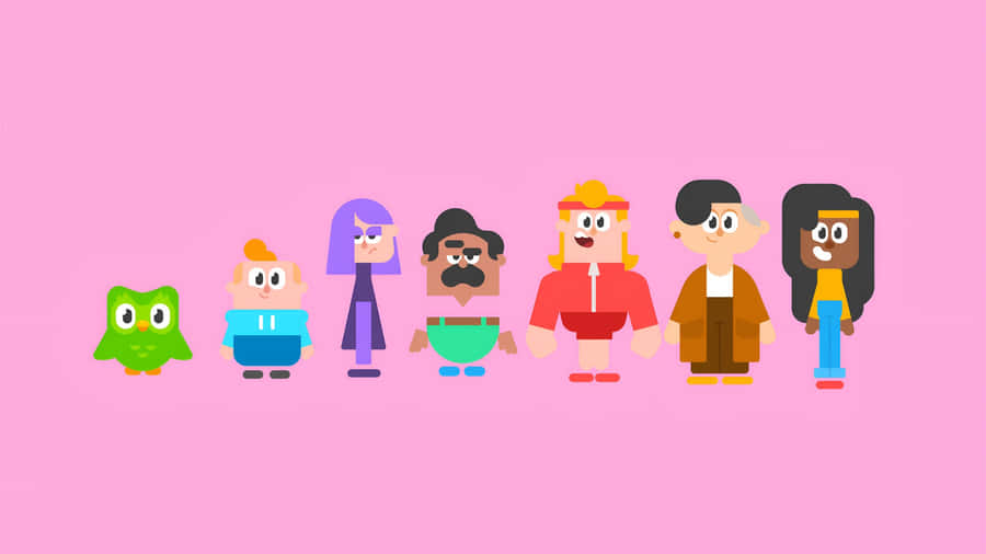 Duolingo Characters Overview Wallpaper