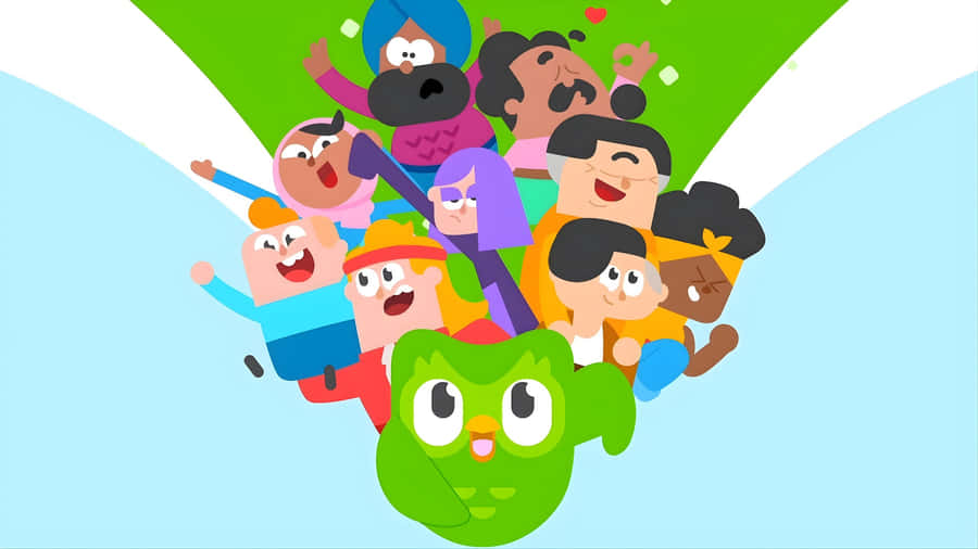 Duolingo Language Learning Mascots Wallpaper