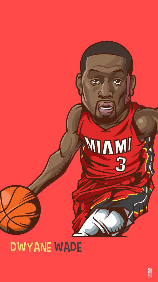 Dwyane Wade Artwork Cool Basketball Iphone Wallpaper