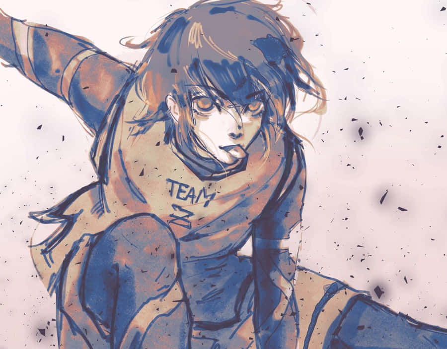 Dynamic Anime Character Sketch Wallpaper