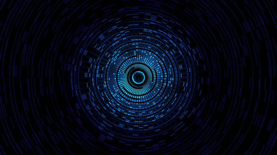 Dynamic Blue Helix Fractal Wallpaper