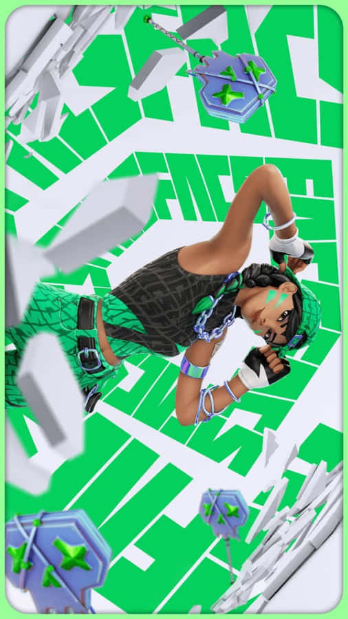 Dynamic_ Dancer_ Green_ Abstract_ Background Wallpaper