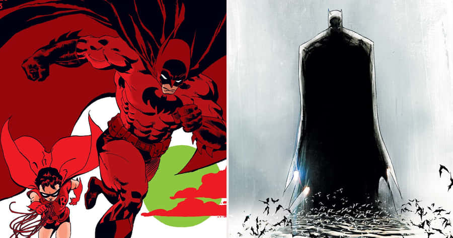 Dynamic Duoand Brooding Batman Wallpaper