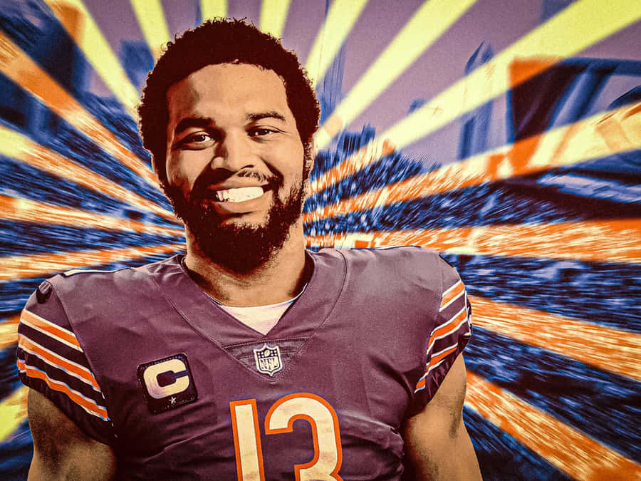 Dynamic Football Player Portrait Wallpaper