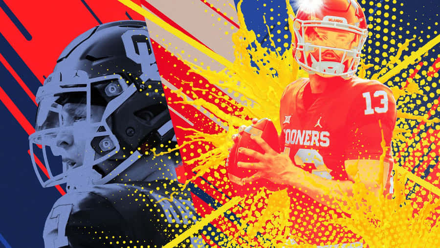 Dynamic Football Quarterback Artwork Wallpaper