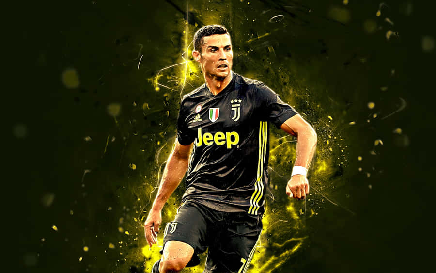 Dynamic Soccer Star Artwork Wallpaper
