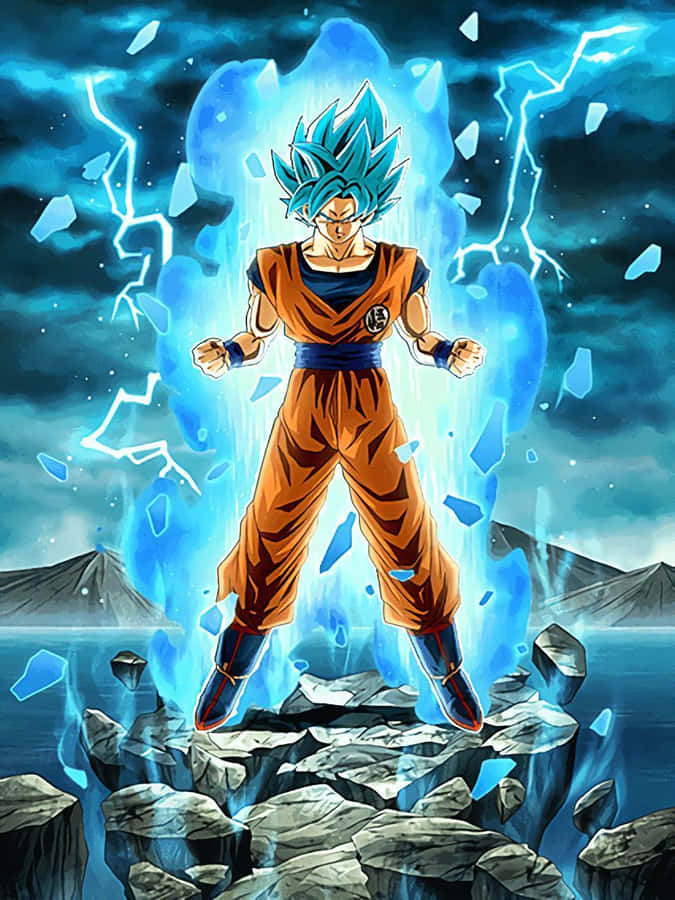 Dynamic Super Saiyan Blue Transformation Wallpaper