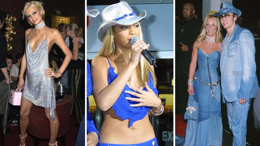 Early2000s Fashion Trends Collage Wallpaper