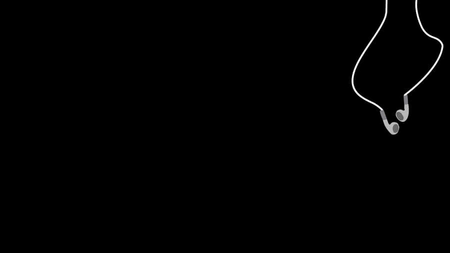Earphones Musical Silhouette Black Background Wallpaper