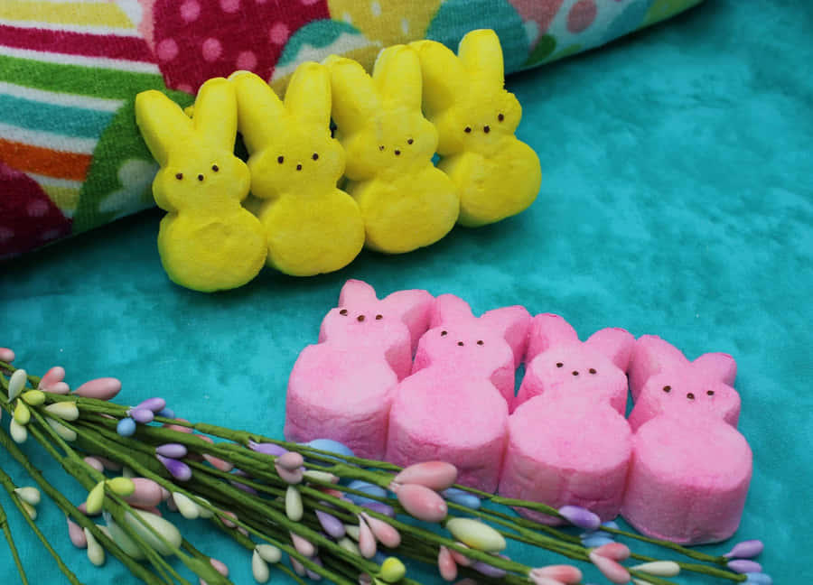 Easter Peeps Candy Display Wallpaper