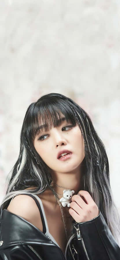 Edgy Leather Jacket Portrait Wallpaper