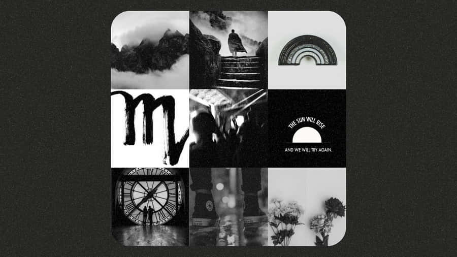 Edgy Scorpio Aesthetic Moodboard Wallpaper