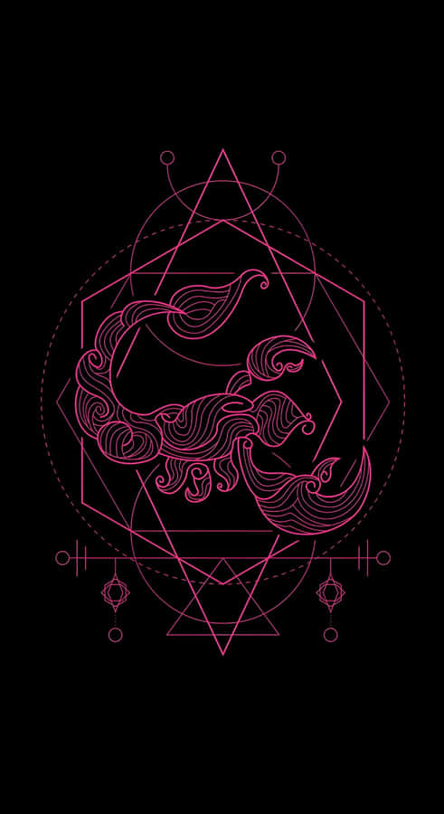 Edgy Scorpio Geometric Design Wallpaper