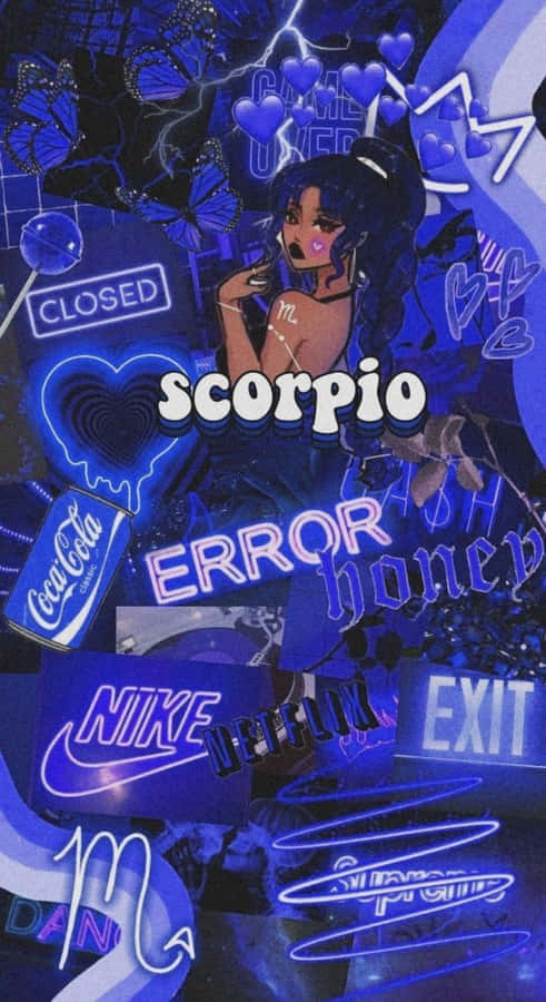 Edgy Scorpio Neon Vibes Wallpaper