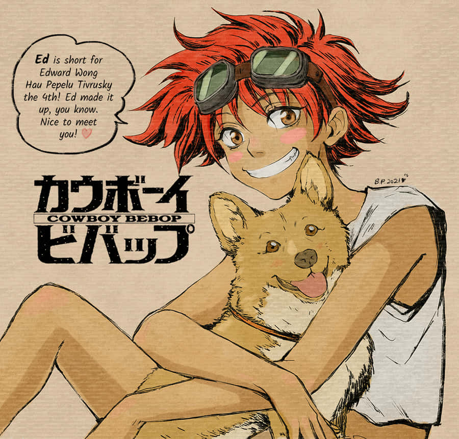 Edward And Ein Explore The Cyber World In Cowboy Bebop Wallpaper