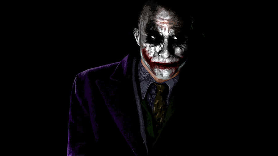 Eerie Evil Joker Grinning Menacingly In A Dark And Sinister Atmosphere Wallpaper
