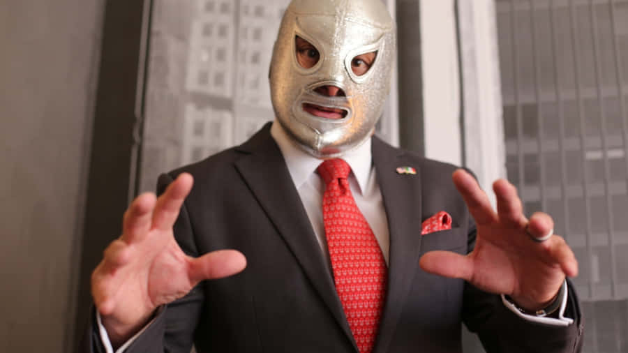 El Santo In Suit Expressive Gesture Wallpaper