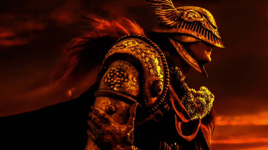 Elden Ring Warrior Sunset Silhouette Wallpaper
