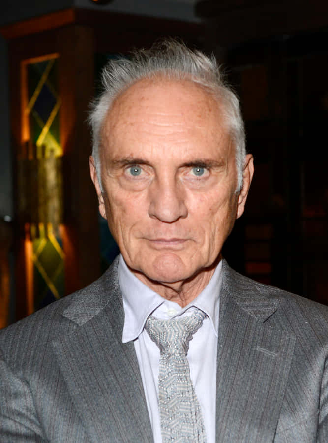 Elderly Actorin Grey Suit Wallpaper