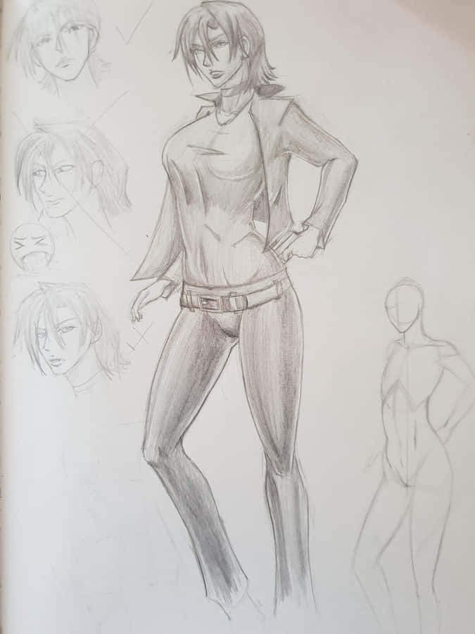 Electra From Cowboy Bebop Standing Fiercely In A Cityscape Wallpaper