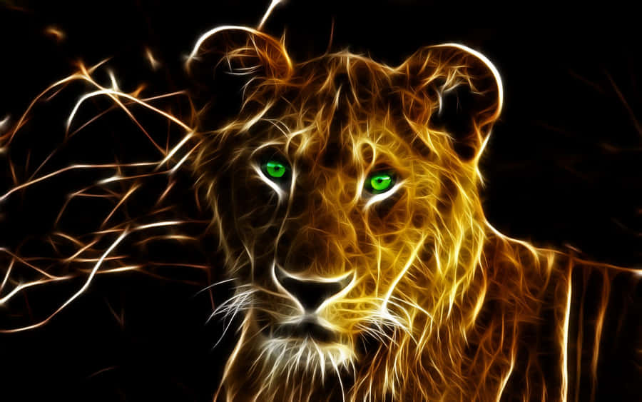 Electric Lion Artwork Wallpaper
