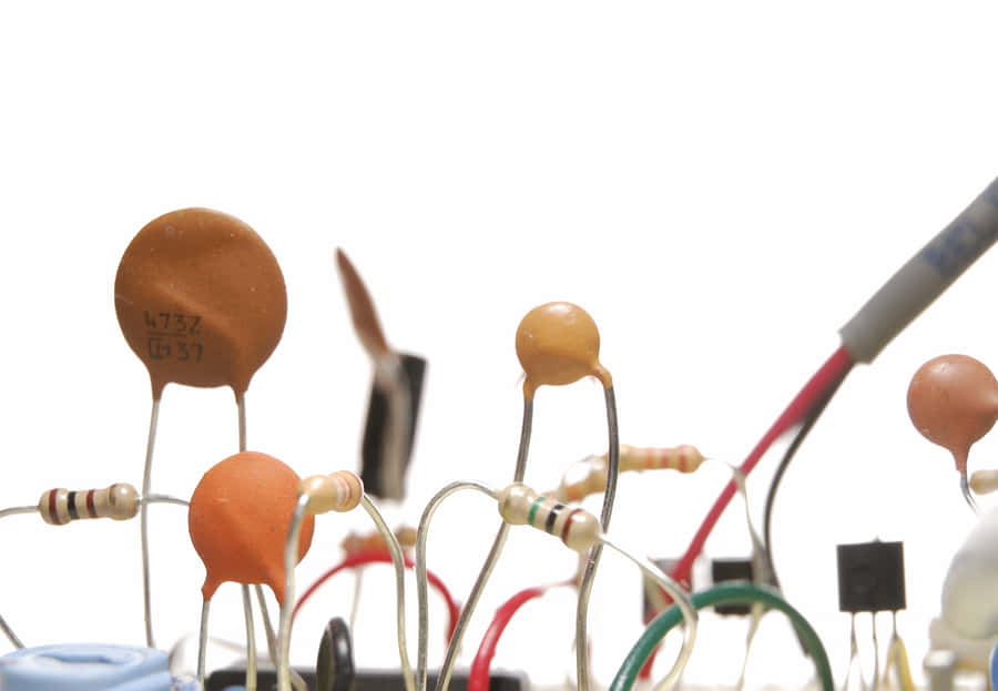 Electronic Components On A Circuit Board Wallpaper