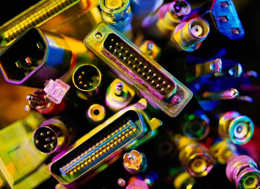 Electronic Components On A Circuit Board Wallpaper
