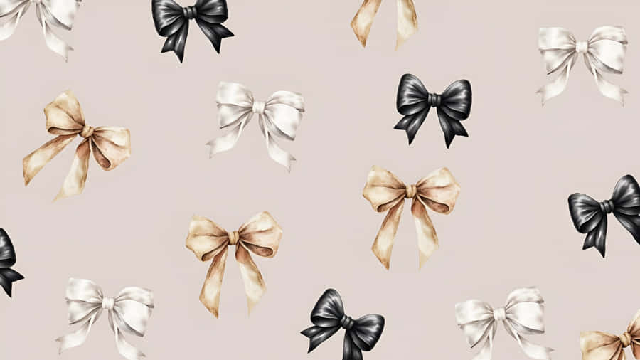 Elegant Aesthetic Bow Pattern Wallpaper