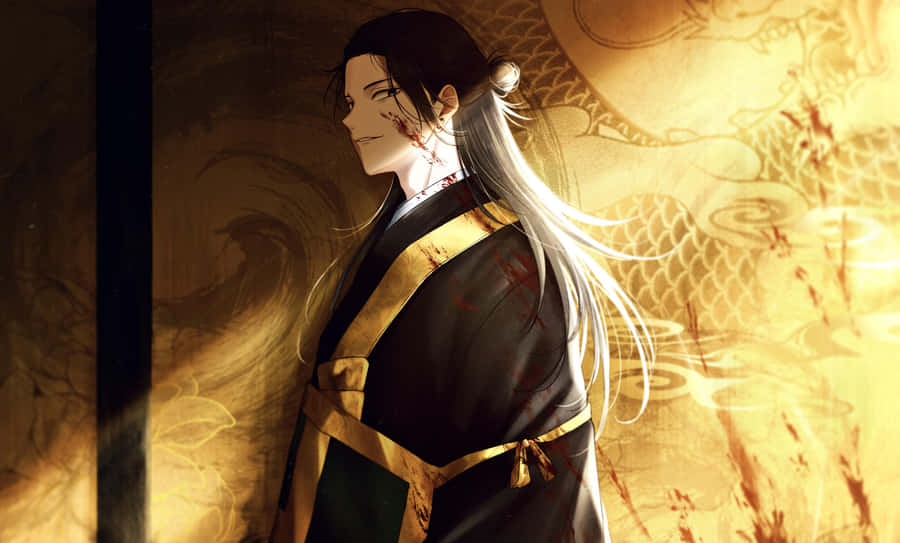 Elegant Anime Character Traditional Attire Wallpaper