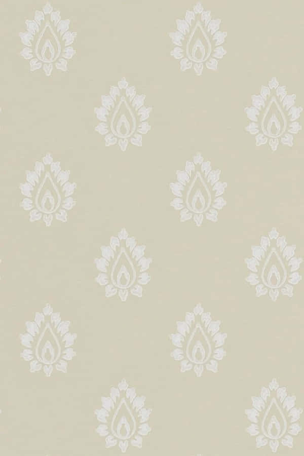 Elegant Beige Damask Pattern Wallpaper