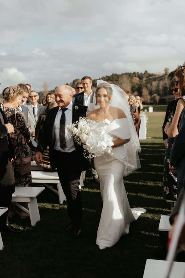 Elegant Black And White Wedding Setup Wallpaper