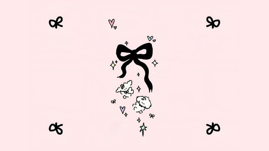 Elegant Black Bow Design Wallpaper