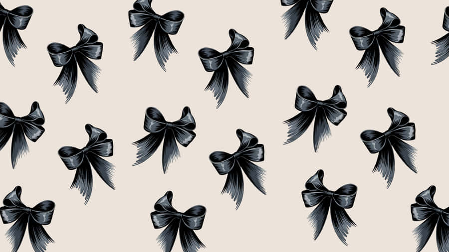 Elegant Black Bow Pattern Wallpaper