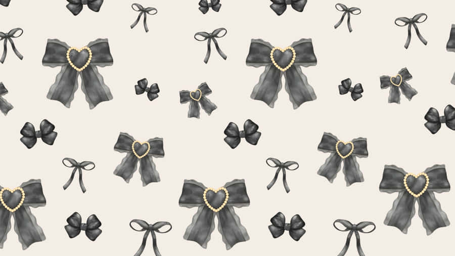 Elegant Black Bow Pattern Wallpaper