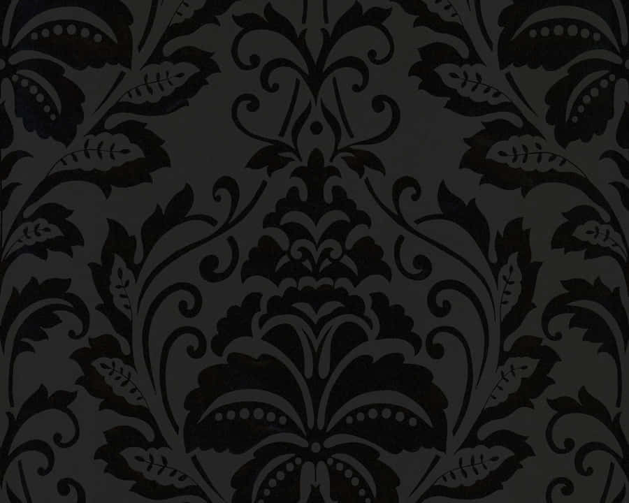 Elegant Black Damask Pattern Wallpaper