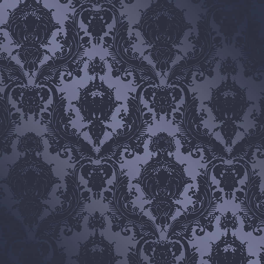 Elegant Black Damask Pattern Wallpaper